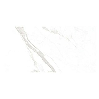Feinsteinzeugfliese Marmi Statuario (30 x 60 cm, Weiß, Glänzend)