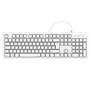Hama Tastatur KC-200 (Weiß, 13,2 x 43,3 x 2 cm, Kabellänge: 1,5 m)