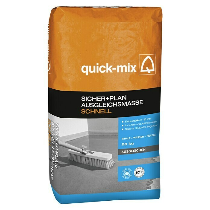 Quick-Mix Ausgleichsmasse Schnell (20 kg, Schichtdicke: 2 - 30 mm) -