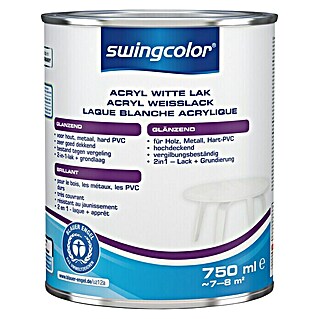 swingcolor Acryllak, wit (Wit, 750 ml, Glanzend)