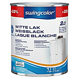 swingcolor Acryllak, wit (Wit, 1 l, Zijdemat)