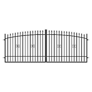 Polbram Vrata za ogradu Monica, pocinčano željezo (350 x 150 cm, Crne boje)