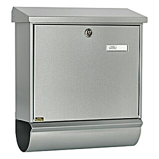Burg-Wächter Briefkasten-Set Comfort 91300 (Stahl, 380 x 148 x 440 mm, Silber, Format Einwurf: DIN C4, 332 x 32 mm)