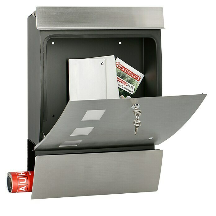 Portaferm LED-Briefkasten (125 x 370 x 556 mm, Edelstahl, Schrauben)