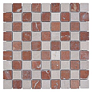 Mosaikfliese Quadrat MOS 32/1513R (30,5 x 30,5 cm, Beige/Rot, Matt)
