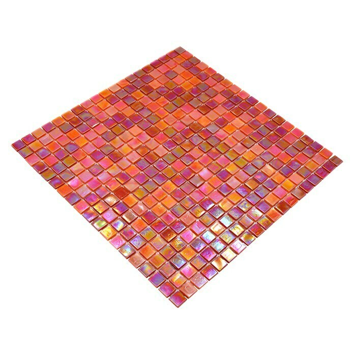 Mozaïektegel (31,7 x 31,7 cm, Rood, Glanzend)