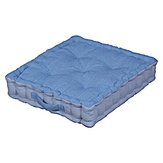 Cojín de suelo (45 x 45 cm, Azul, 100% algodón)