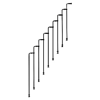 Fontanot Barandilla de escalera Karina (Largo: 120 cm, Color metal: Negro, Color pasamanos: Negro)