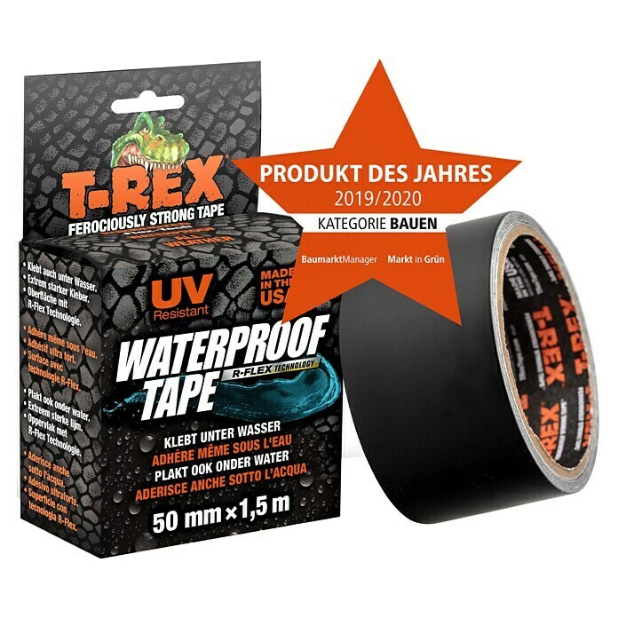 T-Rex Gewebeband Waterproof (Schwarz, 1,5 m x 50 mm)