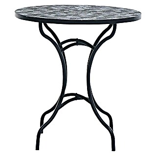 Okrugli vrtni stol Mozaik (Crne boje, Promjer: 74 cm)