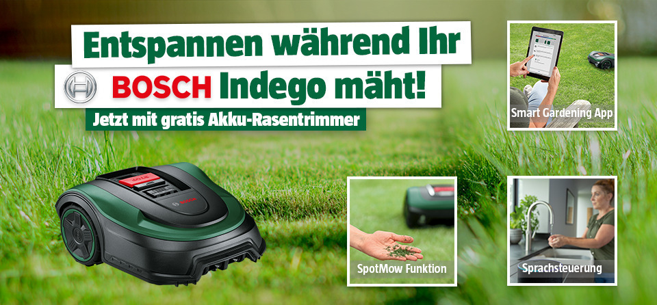 Bosch Indego S+ Rasenmäher grün