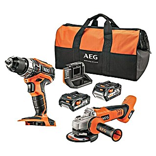 AEG Powertools Maschinen-Set 2-Tool Combo-Kit (18 V, 2 Akkus, 5 -tlg.)