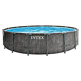 Intex Frame-Pool-Set Prism Greywood (Ø x H: 457 x 122 cm, 16,8 m³, Grau)
