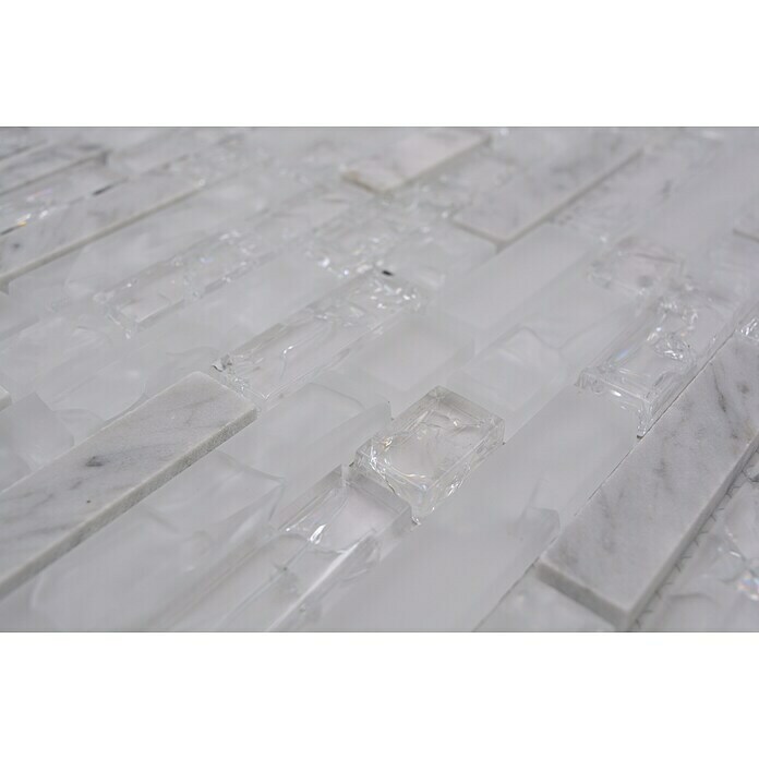 Mosaikfliese Verbund Crystal Mix XIC V1311 (29,8 x 30,5 cm, Weiß, Glänzend)