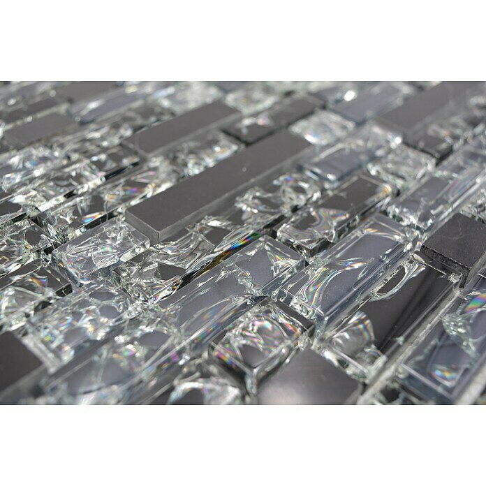 Mosaikfliese Verbund Crystal Mix Schwarz