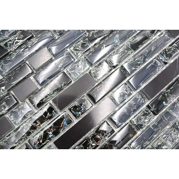 Mosaikfliese Verbund Crystal Mix XIC V1328 (29,8 x 30,5 cm, Schwarz, Glänzend)
