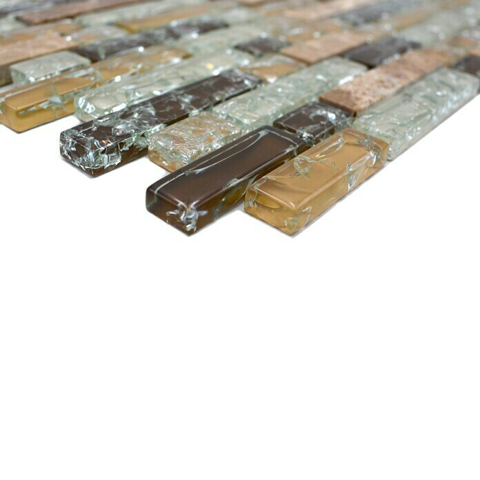 Mosaikfliese Verbund Crystal Mix XIC V1353 (29,8 x 30,5 cm, Beige, Glänzend)