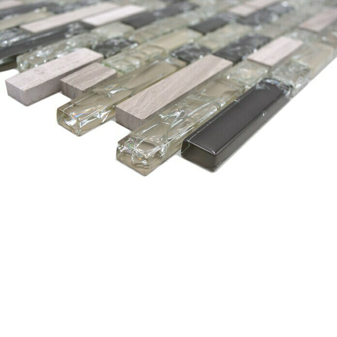 Mosaikfliese Verbund Crystal Mix Grau/Grün