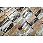 Mosaikfliese Crystal Mix XIC S1253 (32 x 31 cm, Braun/Beige, Glänzend)