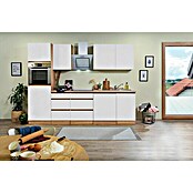 Respekta Premium Küchenzeile GLRP280HESWM (Breite: 280 cm, Mit Elektrogeräten, Weiß matt)