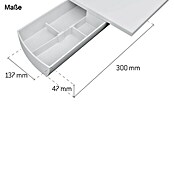 essensa Unterbau-Drehbehälter (30 x 13,7 x 4,7 cm, Weiß, Kunststoff)