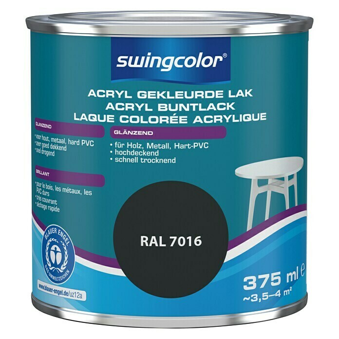 swingcolor Acryllak RAL 7016 Antracietgrijs 
