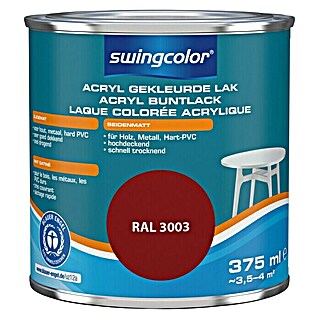 swingcolor Acryllak RAL 3003 Robijnrood  (Robijnrood, 375 ml, Zijdemat)