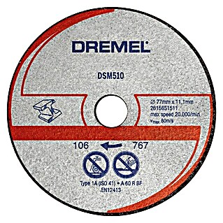 Dremel Trennscheibe DSM 510 (Durchmesser Scheibe: 77, Geeignet für: Metall, Schnitttiefe: 20 mm, 3 Stk.)