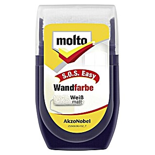 Molto Wandfarbe S.O.S. Easy mit Ausbesserungsroller (Weiß, 30 ml, Matt)