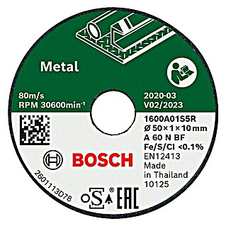 Bosch Disco de corte (Diámetro: 50 mm, Acero inoxidable)