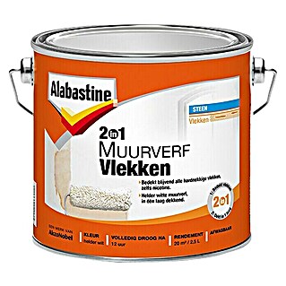 Alabastine Muurverf Vlekken 2 in 1 Helder Wit (Wit, 2,5 l, Mat)
