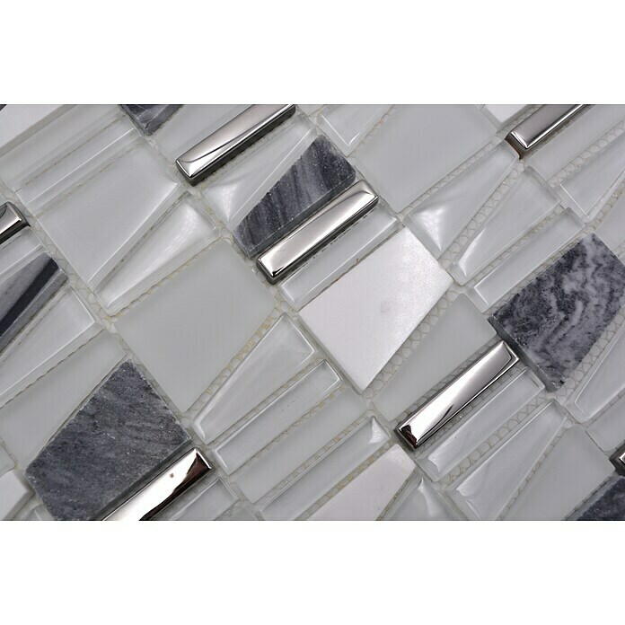 Mosaikfliese Leiter Mix XCM LA10 (30 x 30 cm, Weiß, Glänzend)