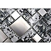 Mosaikfliese Crystal Mix XCM MC629 (30 x 30 cm, Schwarz/Grau, Glänzend)