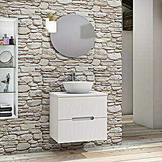 Conjunto de mueble de baño Loop Top (60 cm, 4 piezas, Blanco, Mate)