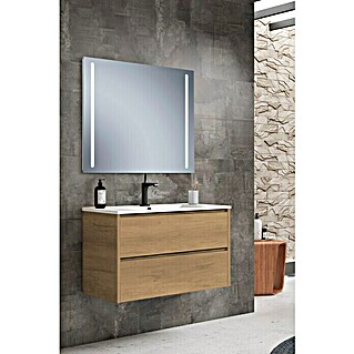 Mueble de lavabo Iris 2C (L x An x Al: 45 x 80 x 50 cm, Nogal)