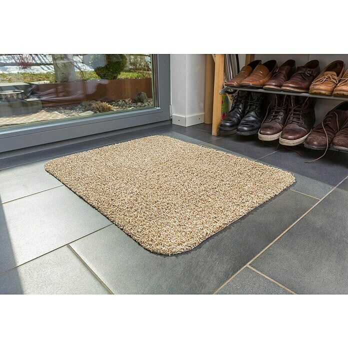 Astra Fußmatte Entra Saugaktiv (Uni, Beige, 75 x 130 cm, Material Nutzschicht: 100 % Baumwolle)