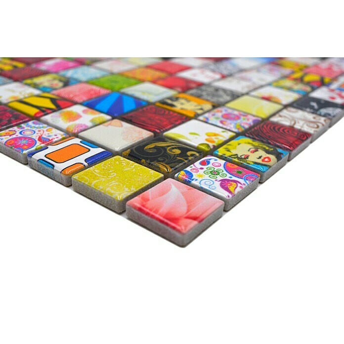 Mosaikfliese Quadrat Mix CG STAR (30 x 30 cm, Mehrfarbig, Glänzend)