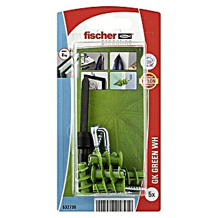Fischer Gipsplaatpluggen GK Green WH met winkelhaak K NV (Nylon, 5 stk., Pluglengte: 22 mm)
