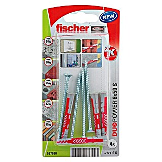Fischer Pluggen DuoPower 6x50 met schroef K (Ø x l: 6 x 50 mm, 4 stk.)