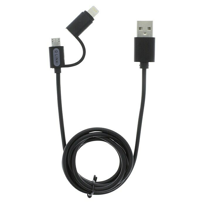 Q-Link USB-adapterkabel zwart, 1 m 