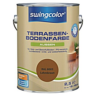 swingcolor Renovierfarbe Terrassenbodenfarbe RAL 8003 (Lehmbraun, 2,5 l, Seidenmatt, Wasserbasiert)
