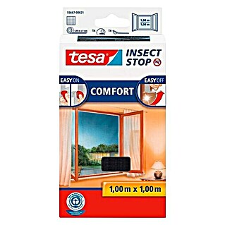 Tesa Insect Stop Mrežica za zaštitu od insekata Comfort (Boja tkanine: Crne boje, D x Š: 100 x 100 cm, Pričvršćivanje čičkom)