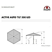 Doppler Active LED-Sonnenschirm Auto Tilt (Anthrazit, L x B: 300 x 300 cm)