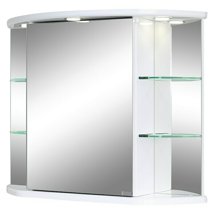 Riva LED-Spiegelschrank Corona (B x H: 81,8 x 64,8 cm, Mit Beleuchtung, Weiß)