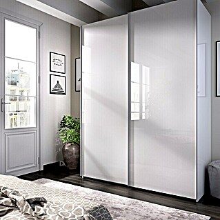 Armario para ropa con puertas correderas Slide (L x An x Al: 65 x 150 x 204 cm, Blanco)