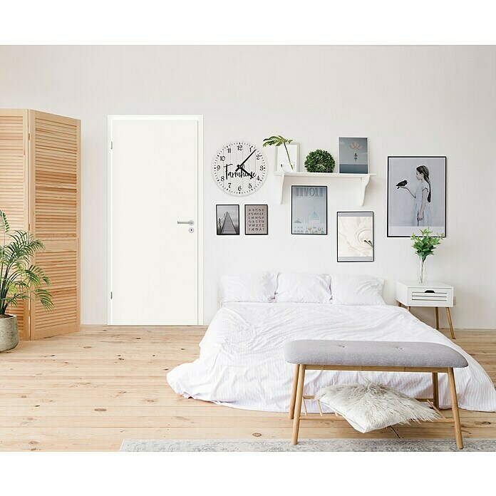 Zimmertür (860 x 1.985 mm, DIN Anschlag: Links, Weiß, Mittellage: Wabe)
