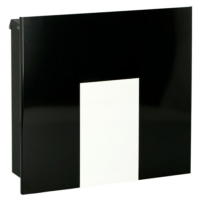 Knobloch Briefkasten Como (Verzinktes Stahlblech, L x B x H: 128 x 400 x 380 mm, Schwarz, Format Einwurf: 327 x 34 mm)