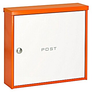 Knobloch Briefkasten Beverly (Stahl, L x B x H: 110 x 360 x 340 mm, Orange/Weiß, Format Einwurf: 327 x 34 mm)