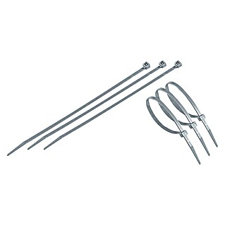 Set de bridas para cables (Largo: 20 cm, 50 ud., Gris)