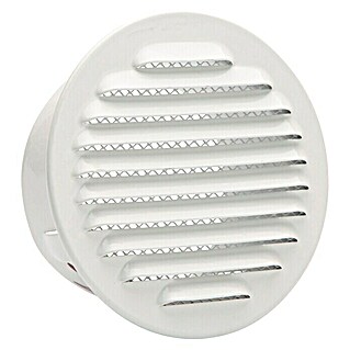 Rejilla de ventilación empotrable con mosquitera (150 mm, Blanco, Aluminio)